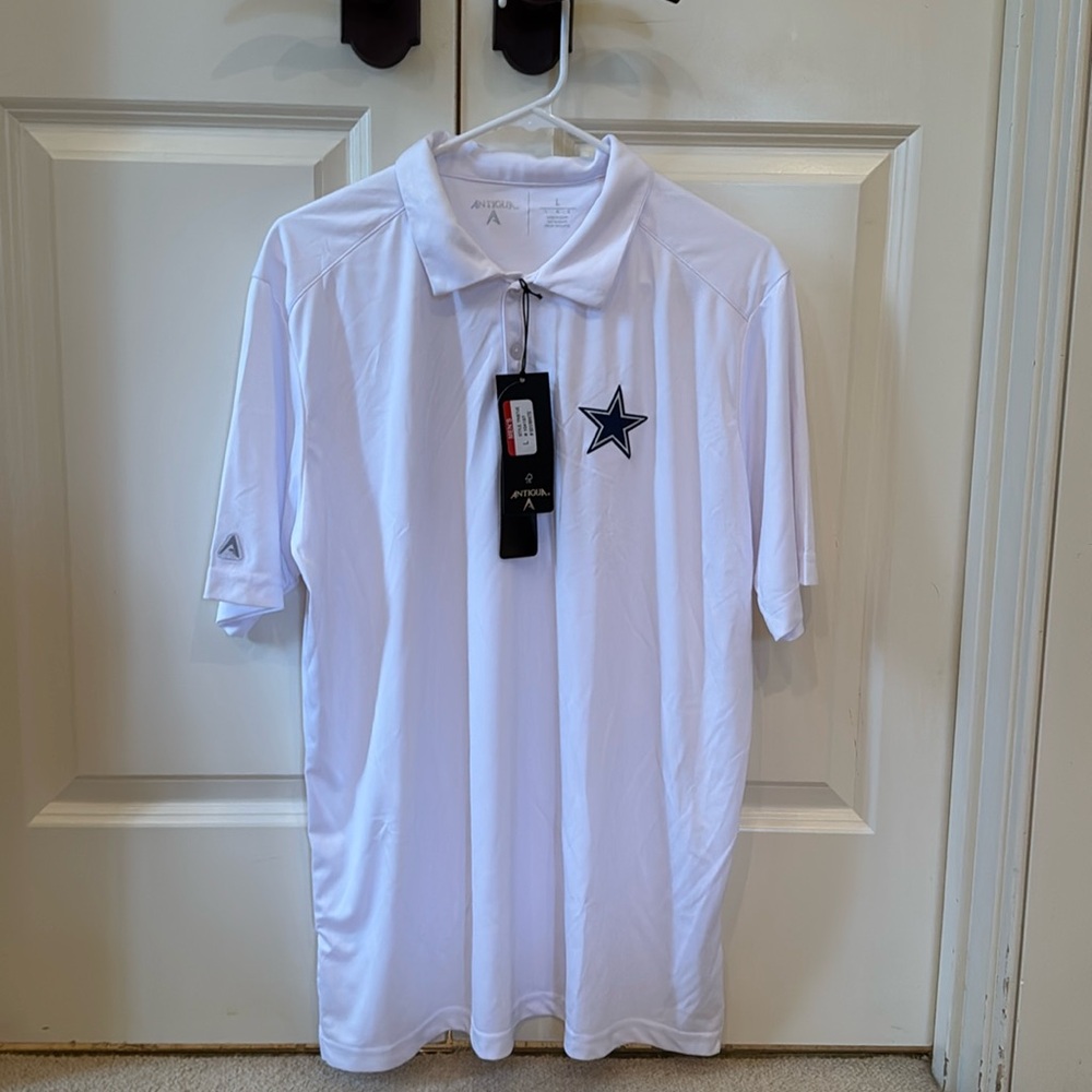 New with tags - Men's Antigua White Dallas Cowboys Tribute Polo.  Large